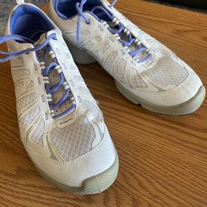 Ecco Women's White and Blue Athletic Shoes